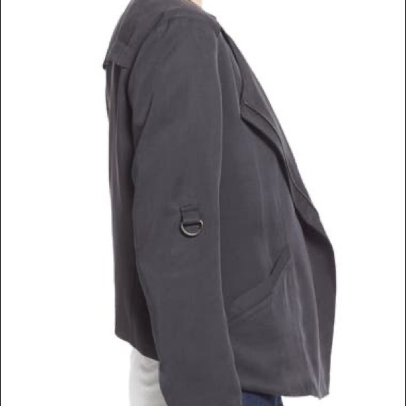 ASTR The Label Gray Collarless Moto Style Jacket - Picture 10 of 11